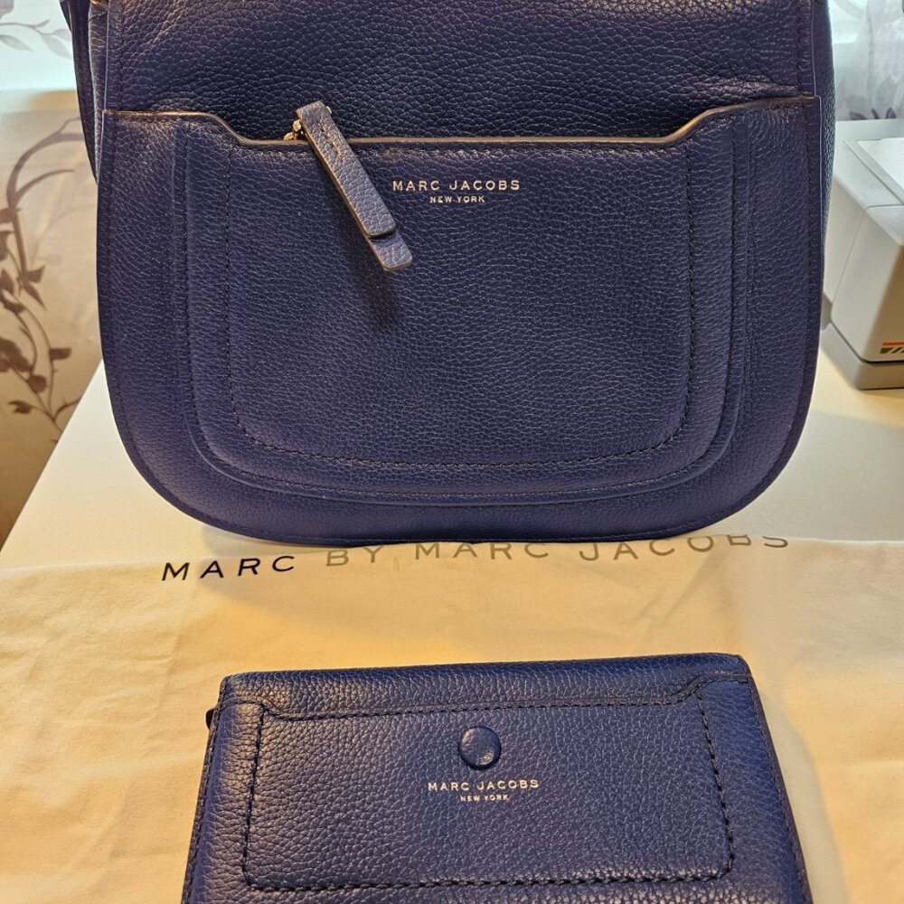 Marc Jacobs Leather New York Bag and Wallet Blue